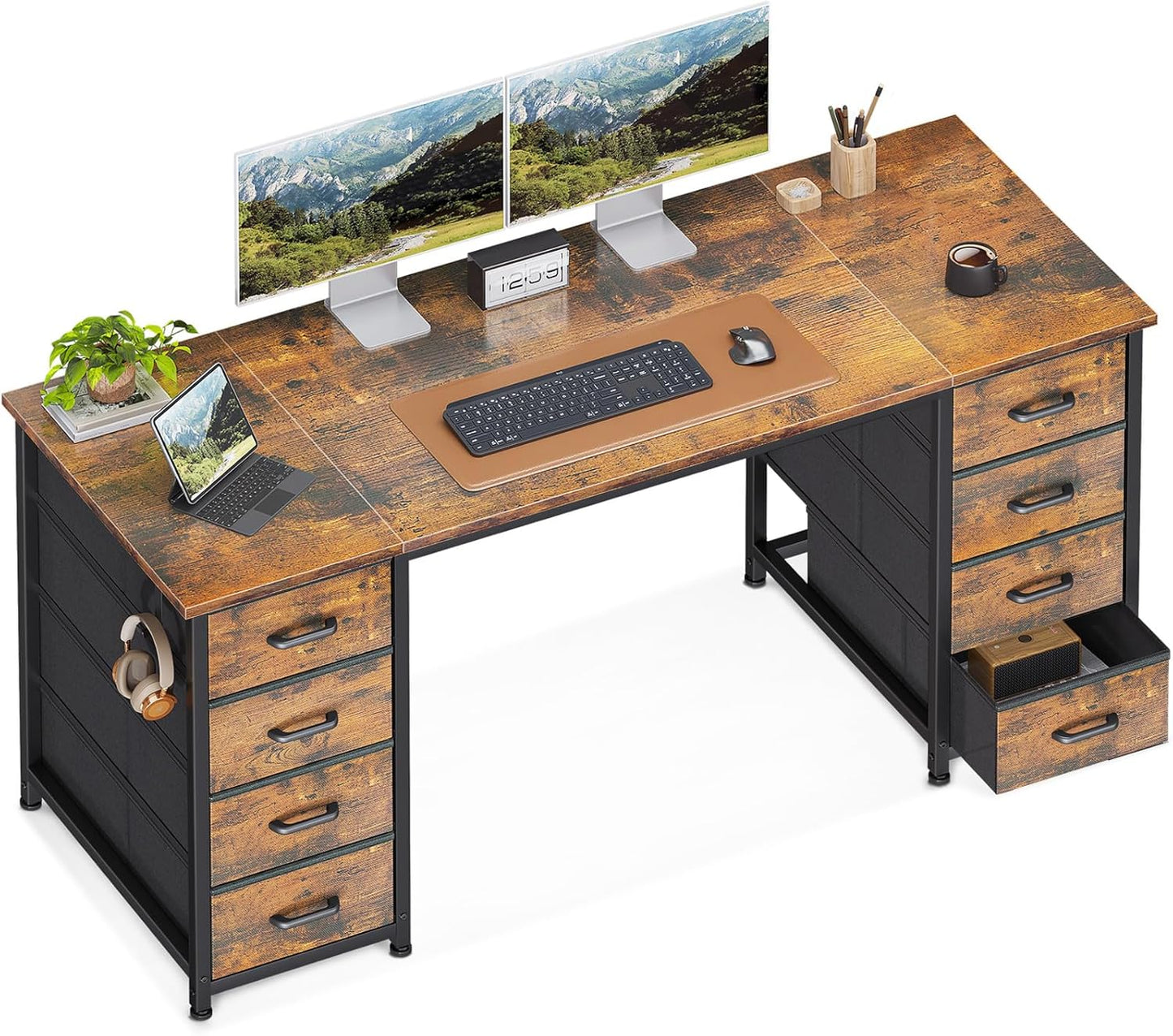 ODK 55 Inch Computer Desk with 8 Drawers for Home Office