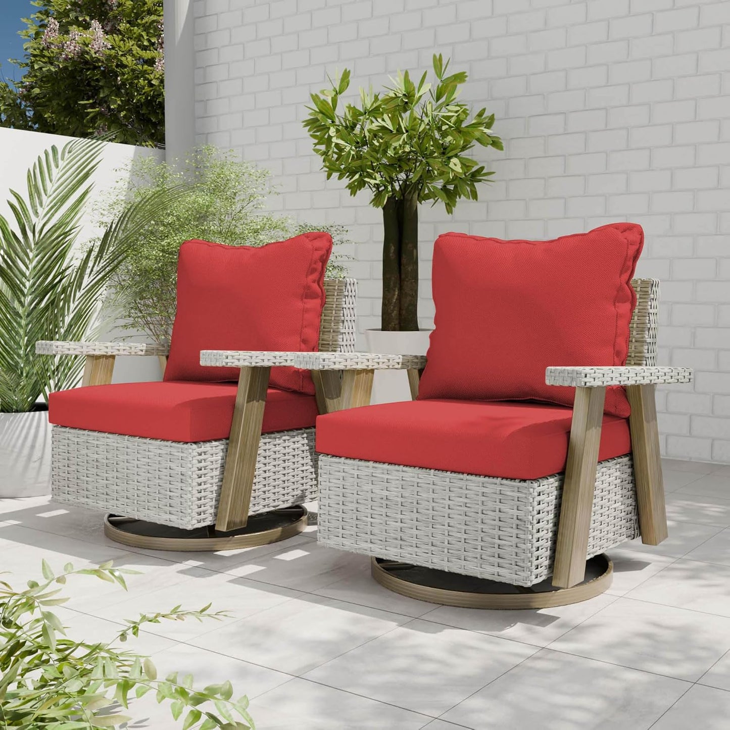 Swivel Rocking Chairs Set - Ultimate Patio Comfort