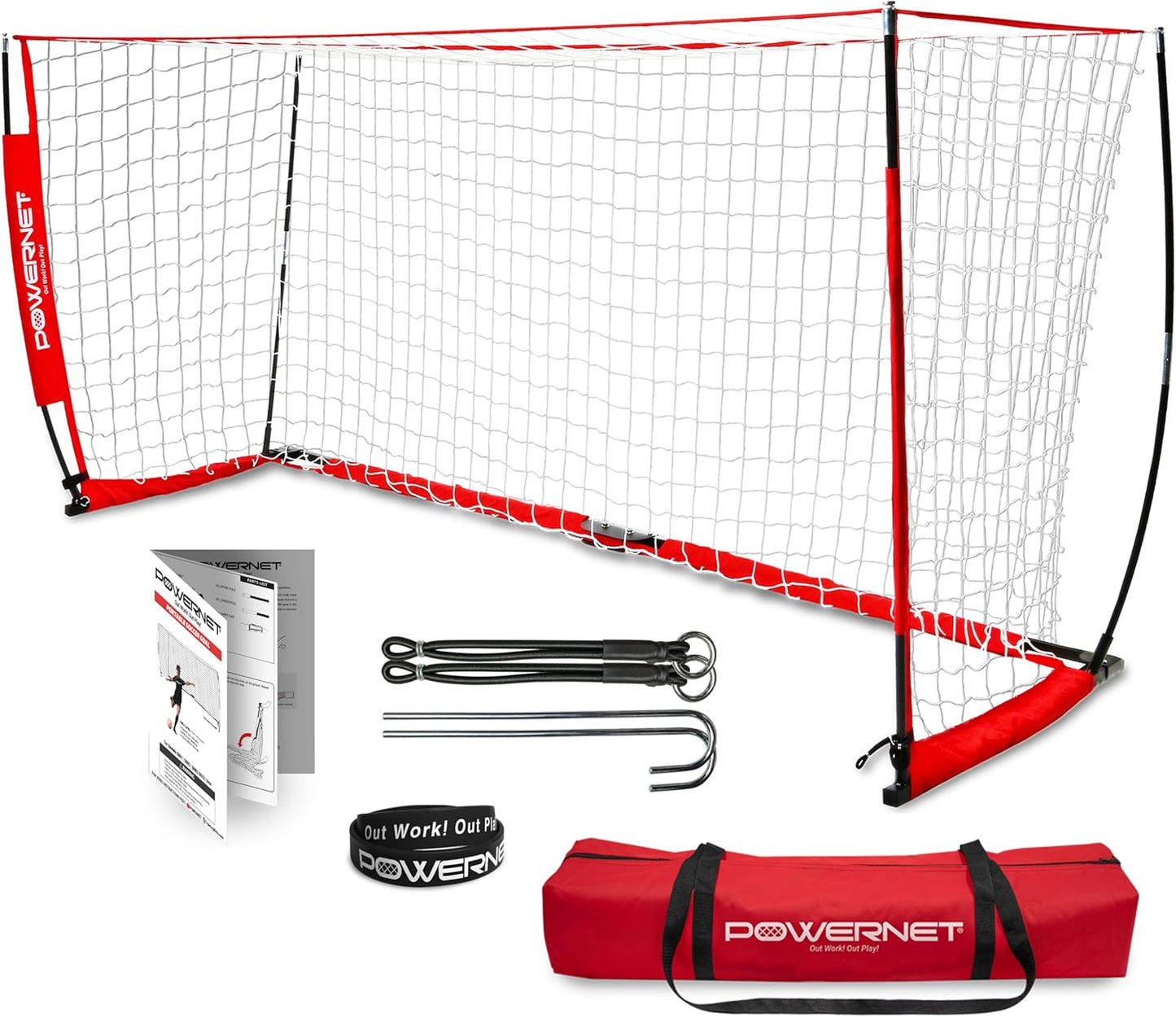 PowerNet Portable Soccer Goal 12x6 FT for Backyard Training