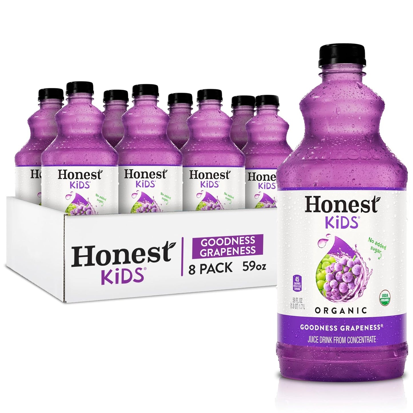 Honest Kids Goodness Grapeness Organic Juice Drink Pack of 8