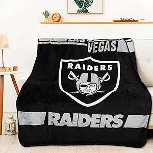 Las Vegas Raiders NFL Legion Raschel Throw - Warm Fleece Blanket