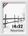 White 14x32 Picture Frame.75 in Wide - Handmade Solid Wood