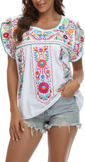 YZXDORWJ Women's Summer Boho Embroidery Tunic Top for Comfort