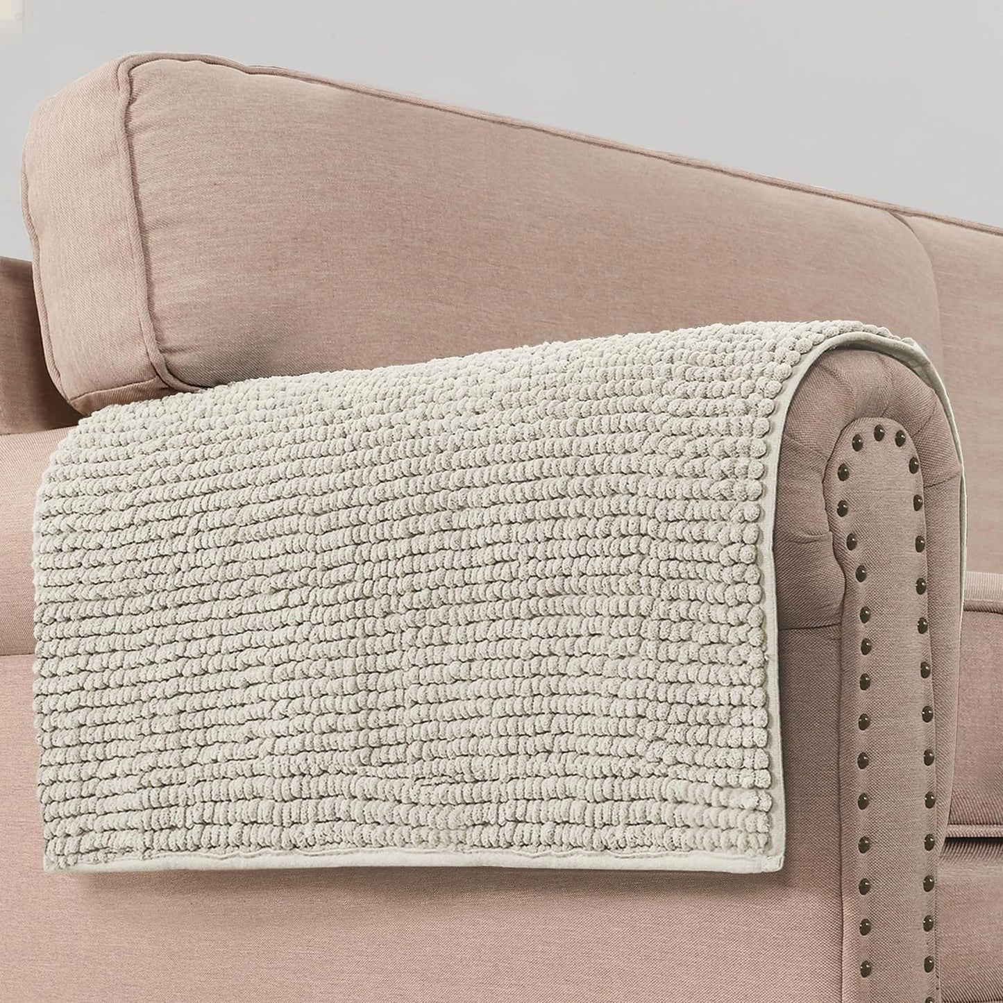 Plush Chenille Couch Armrest Cover for Pets and Furniture