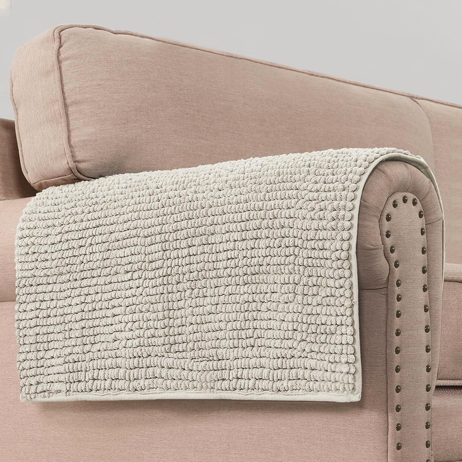 Plush Chenille Couch Armrest Cover for Pets and Furniture