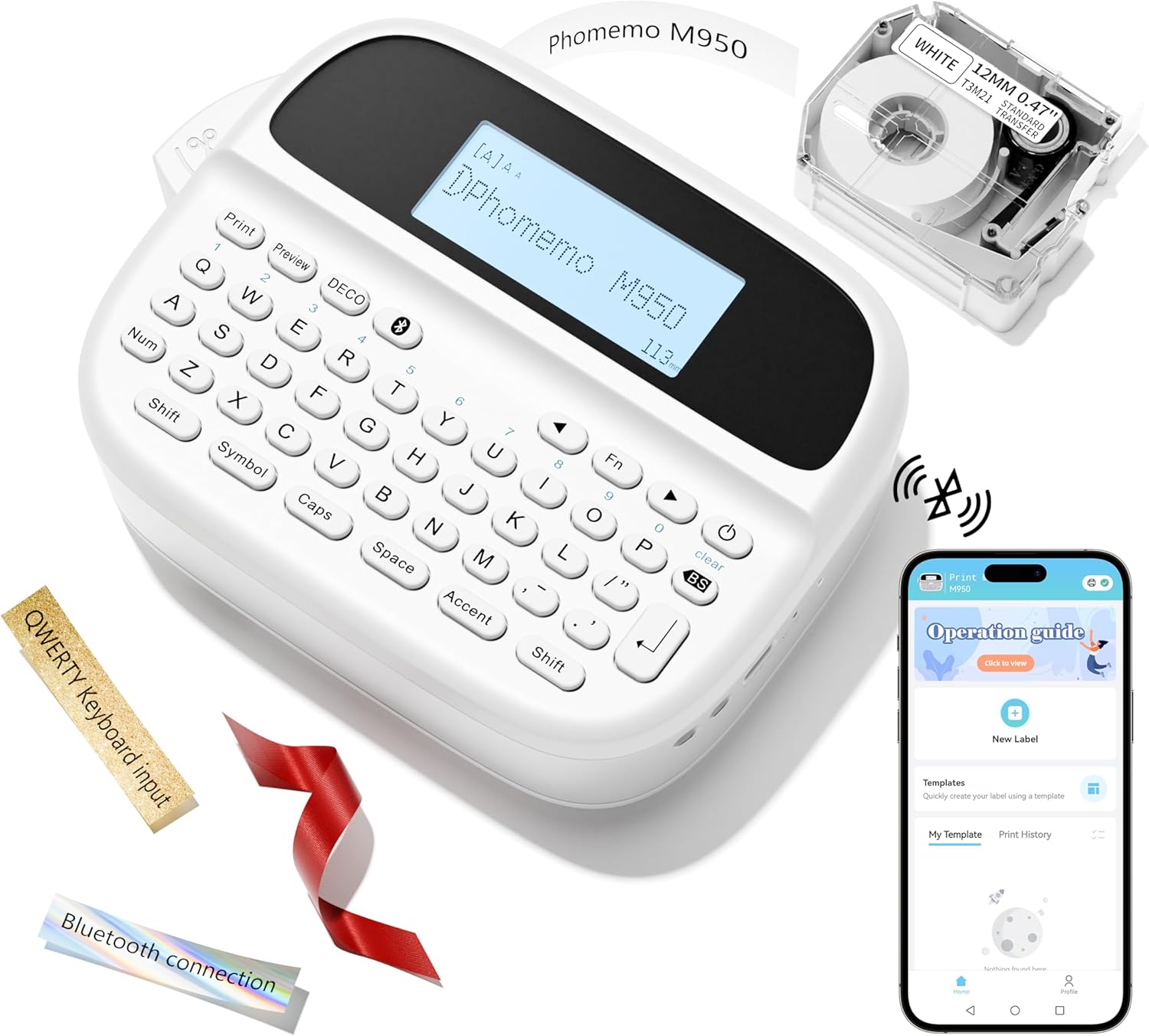Phomemo M950 - Bluetooth Label Maker for Organization