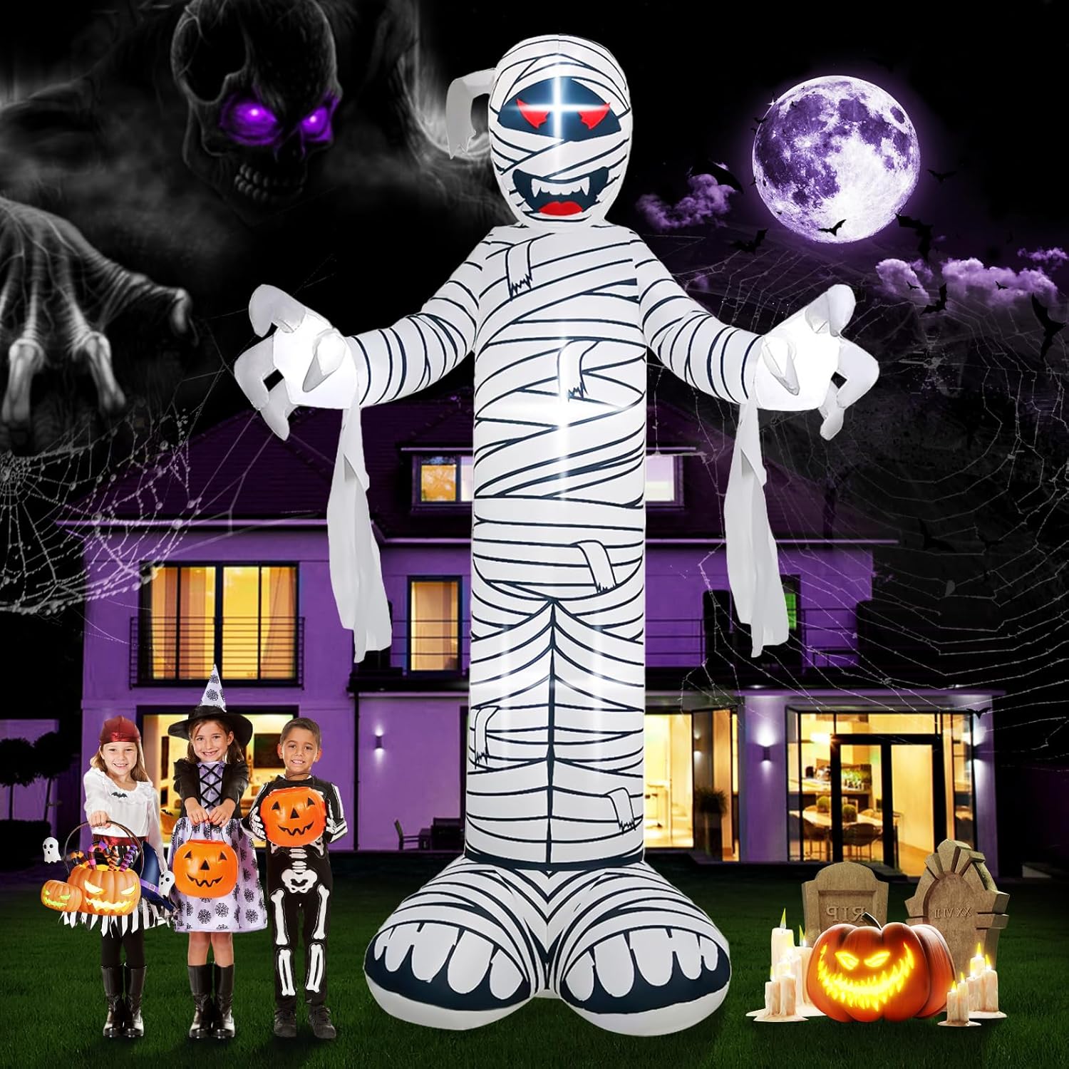 12 FT Halloween Inflatable Mummy for Spooky Outdoor Decor