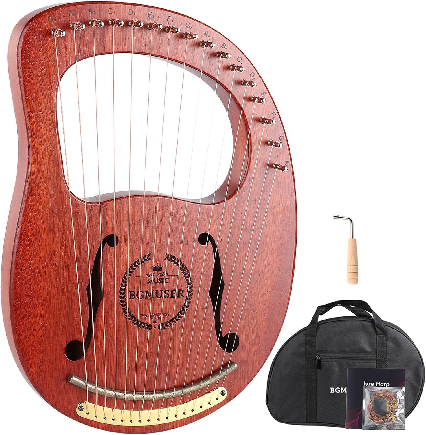 Lyre Harp 16 Metal Strings for Beautiful Melodies and Gifts