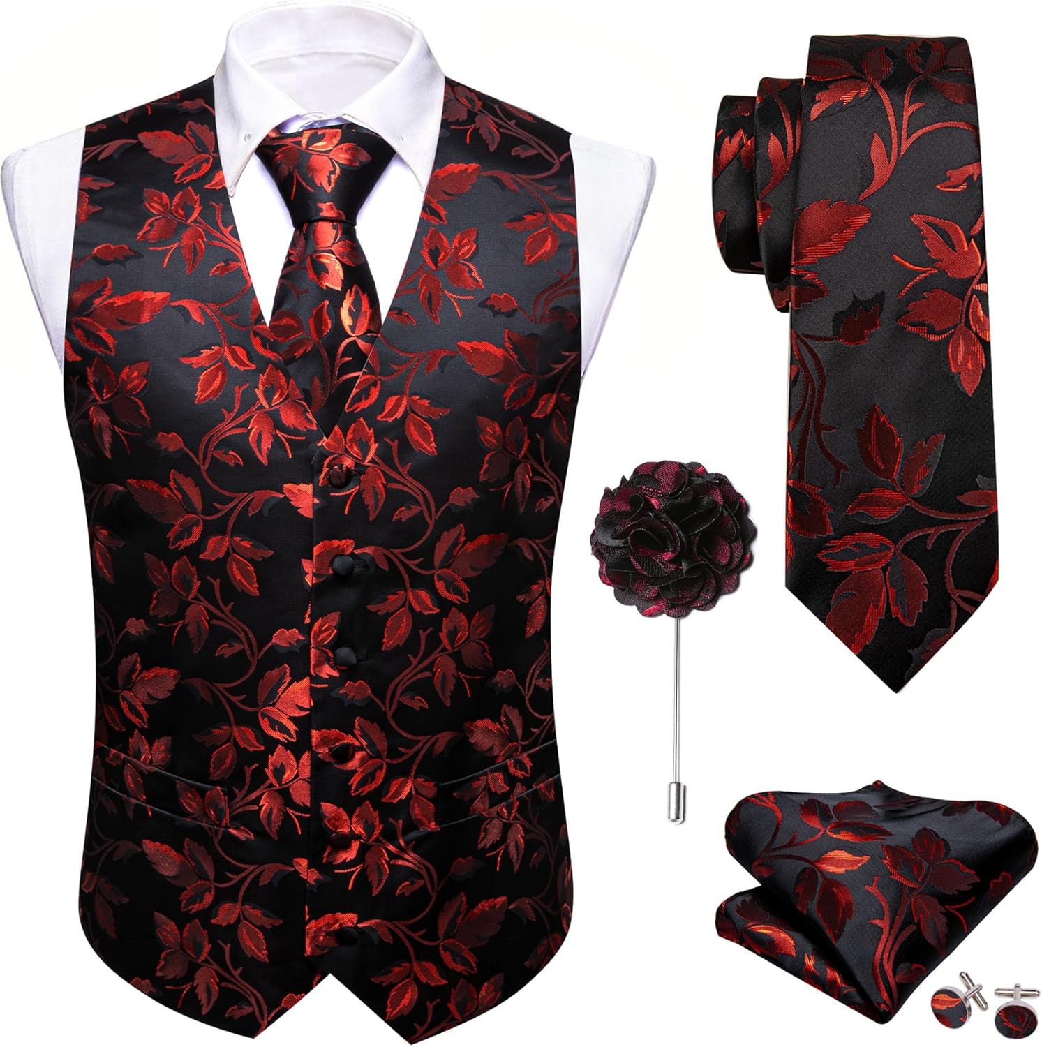 Stylish Barry.Wang Men's Suit Dress Vest Set for Any Occasion