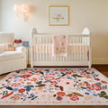 Boho Floral Area Rugs 5x7 Soft Washable Stain Resistant Indoor