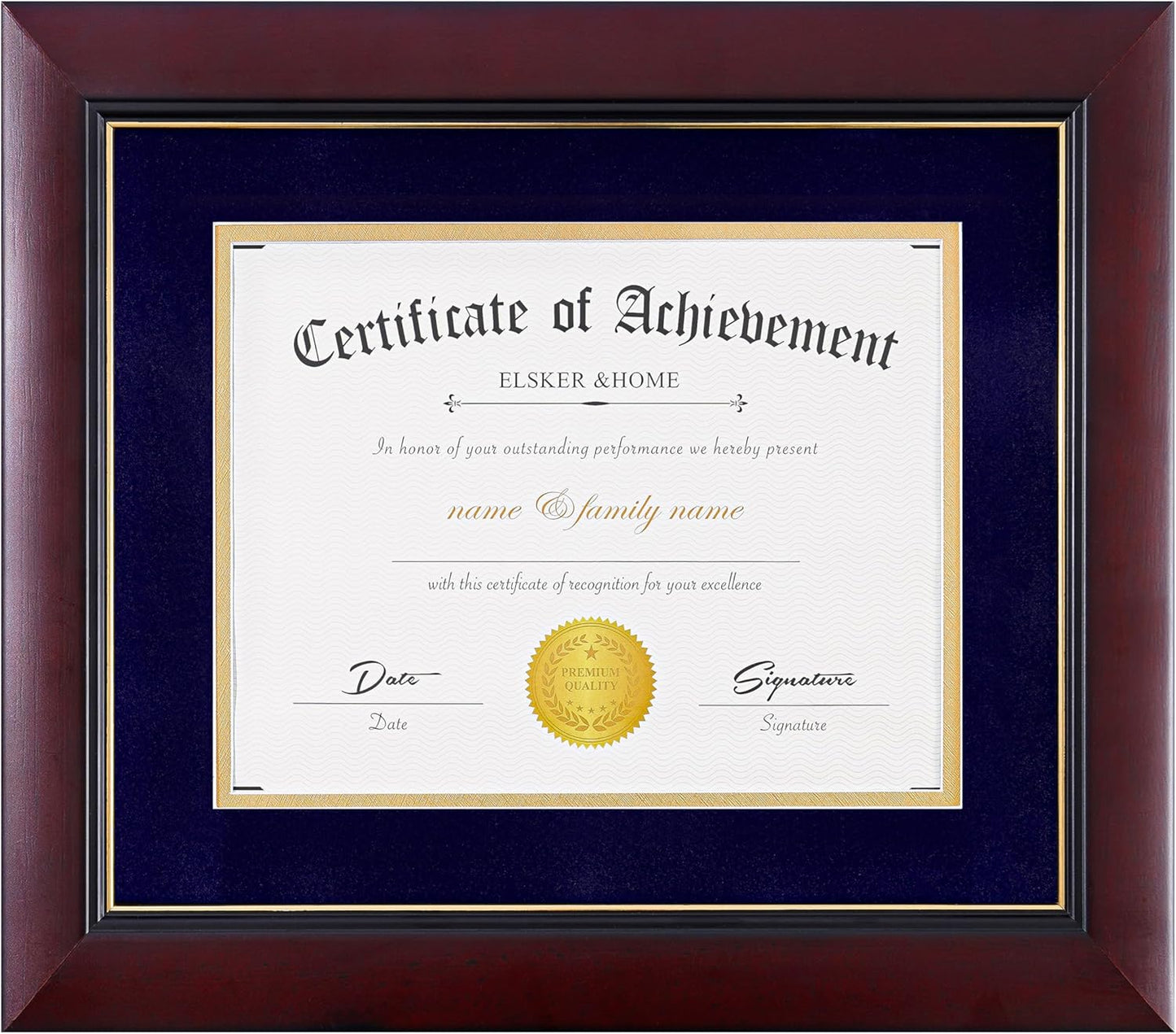 Elegant ELSKER&HOME Diploma Frame 11x14 with Velvet Mat