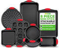 NutriChef Non-Stick Oven Baking Pans 8-Piece Set - Complete Bakeware