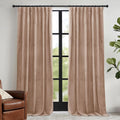 Blush Velvet Curtains with Hook Tape, Thermal Insulated Privacy Drapes