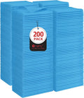 Microfiber Cleaning Cloths 200 Pack Blue - Reusable Shop Rags