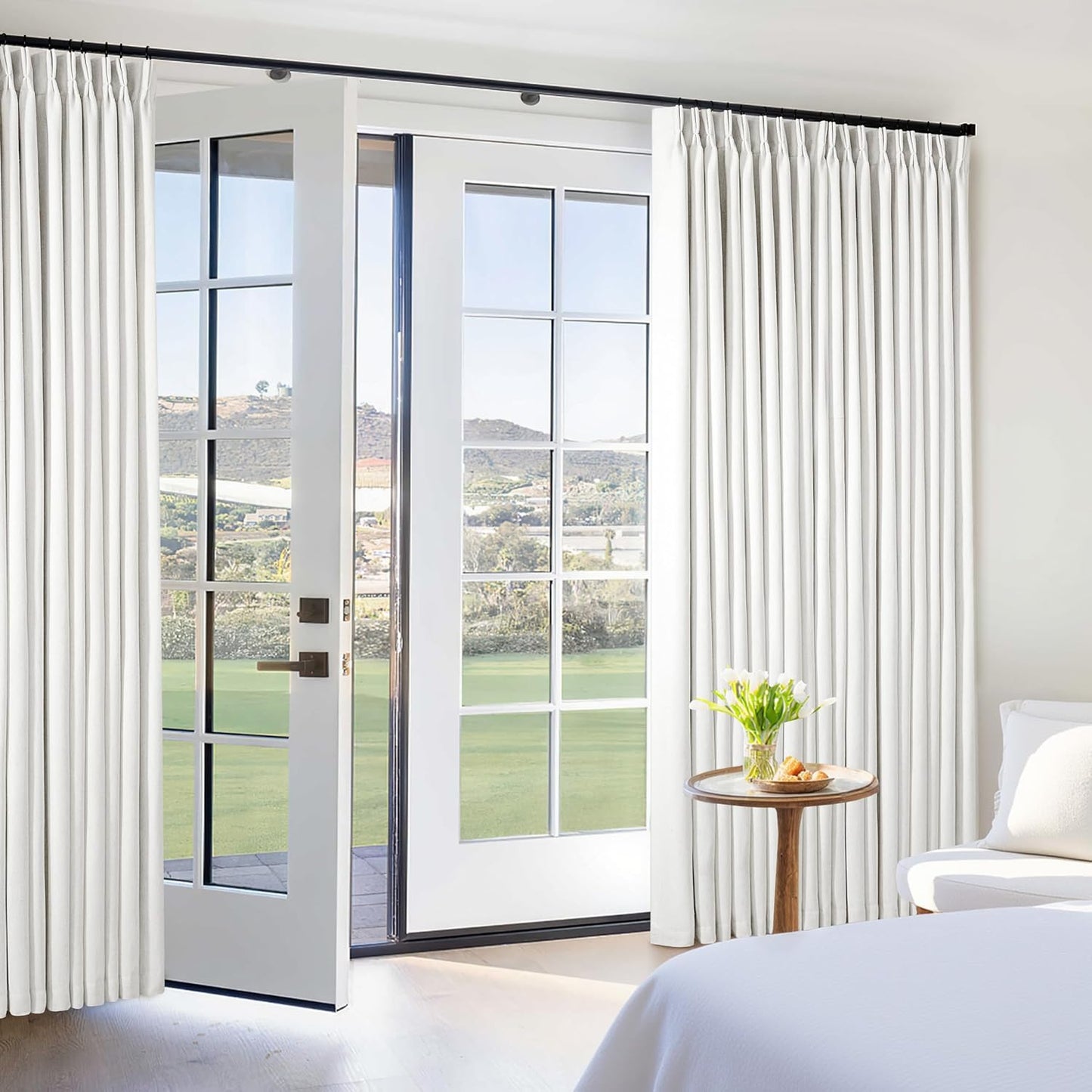 Blackout Linen Curtains 108in Long by TWODRAPES for Elegance