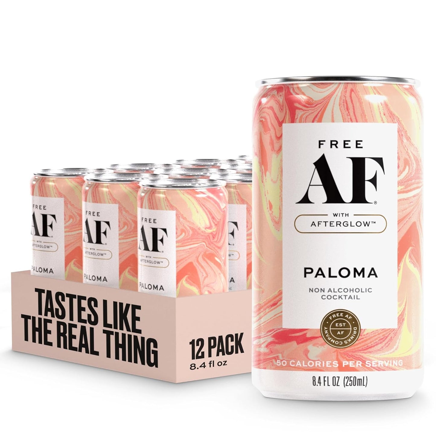 AF Drinks Non-Alcoholic Paloma Sparkling Cocktail 12-Pack