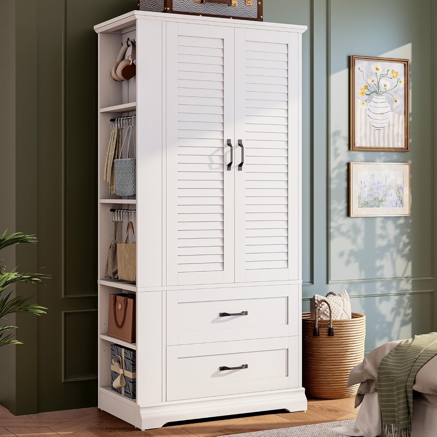 IRONCK Armoire Wardrobe Closet with Ample Storage and Style