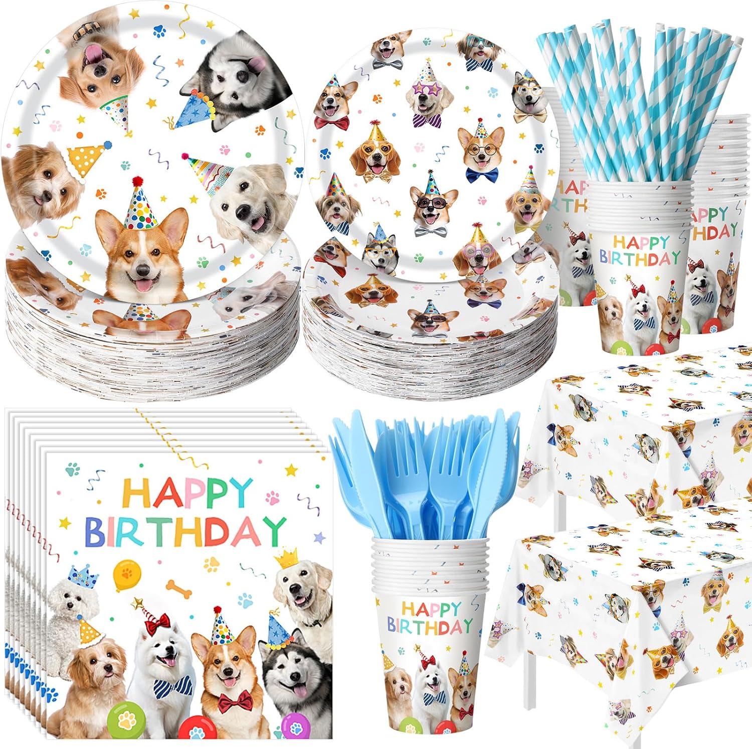 452 Pcs Dog Birthday Party Decorations for 50 Guests Supplies