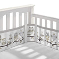 BreathableMesh Liner for Full-Size Cribs Owl Fun Gray - 3mm Mesh