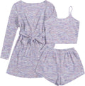 Ekouaer Pajamas for Women 3 Piece Waffle Knit Lounge Set - Soft Sets