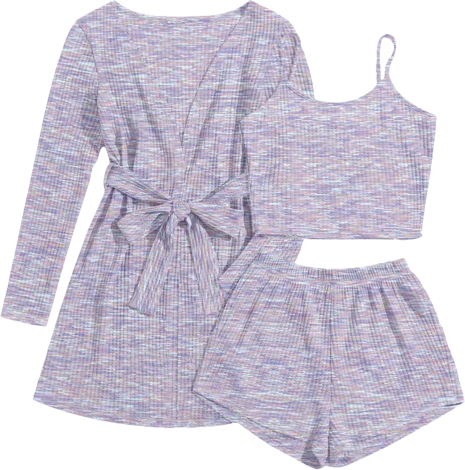 Ekouaer Pajamas for Women Set 3 Piece Lounge Set Soft Comfort