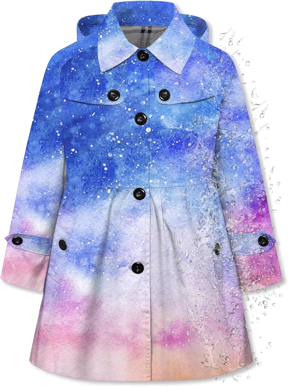 Betusline Girl's Hooded Rain Jackets for Stylish Rainy Days