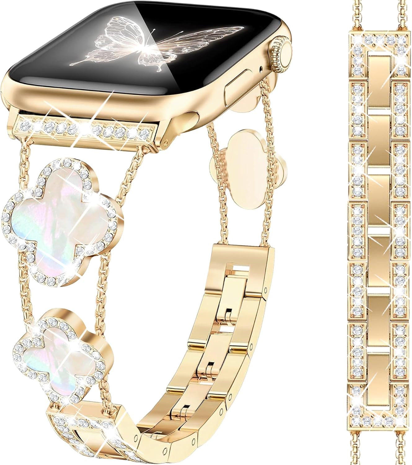 Luxe Diamond Clover Band for Apple Watch, Sparkle in Gold
