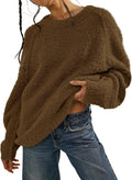 Women's Beaully Oversized Long Sleeve Sweater in Soft Fuzzy Knit