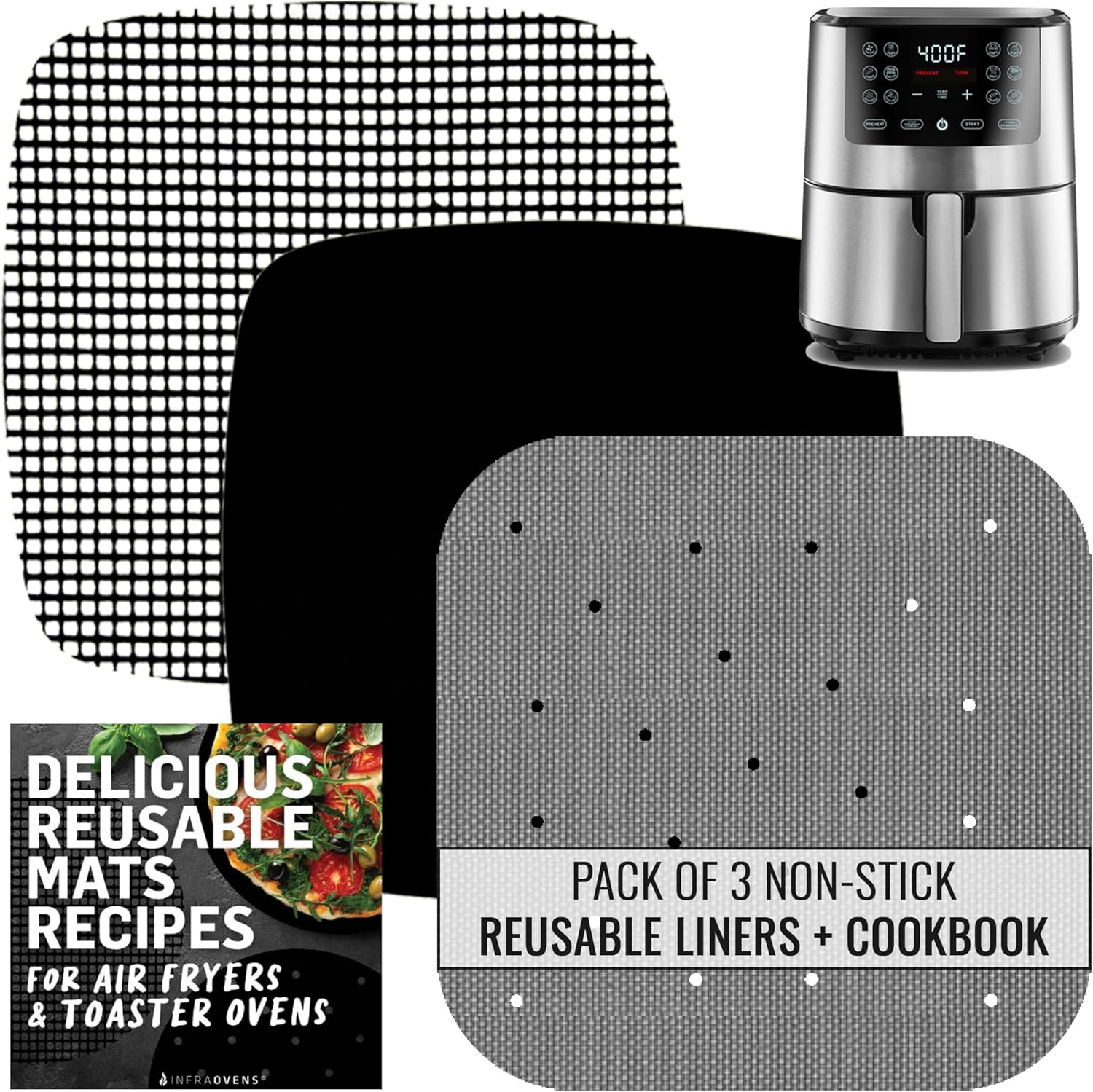 Reusable Air Fryer Liners by INFRAOVENS