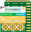 Filterbuy 16x16x2 Air Filter MERV 11 Allergen Defense - 12 Pack