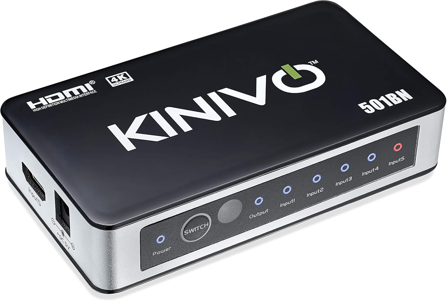 Kinivo HDMI Switch 4K HDR 501BN: Seamless 5 in 1 Connectivity