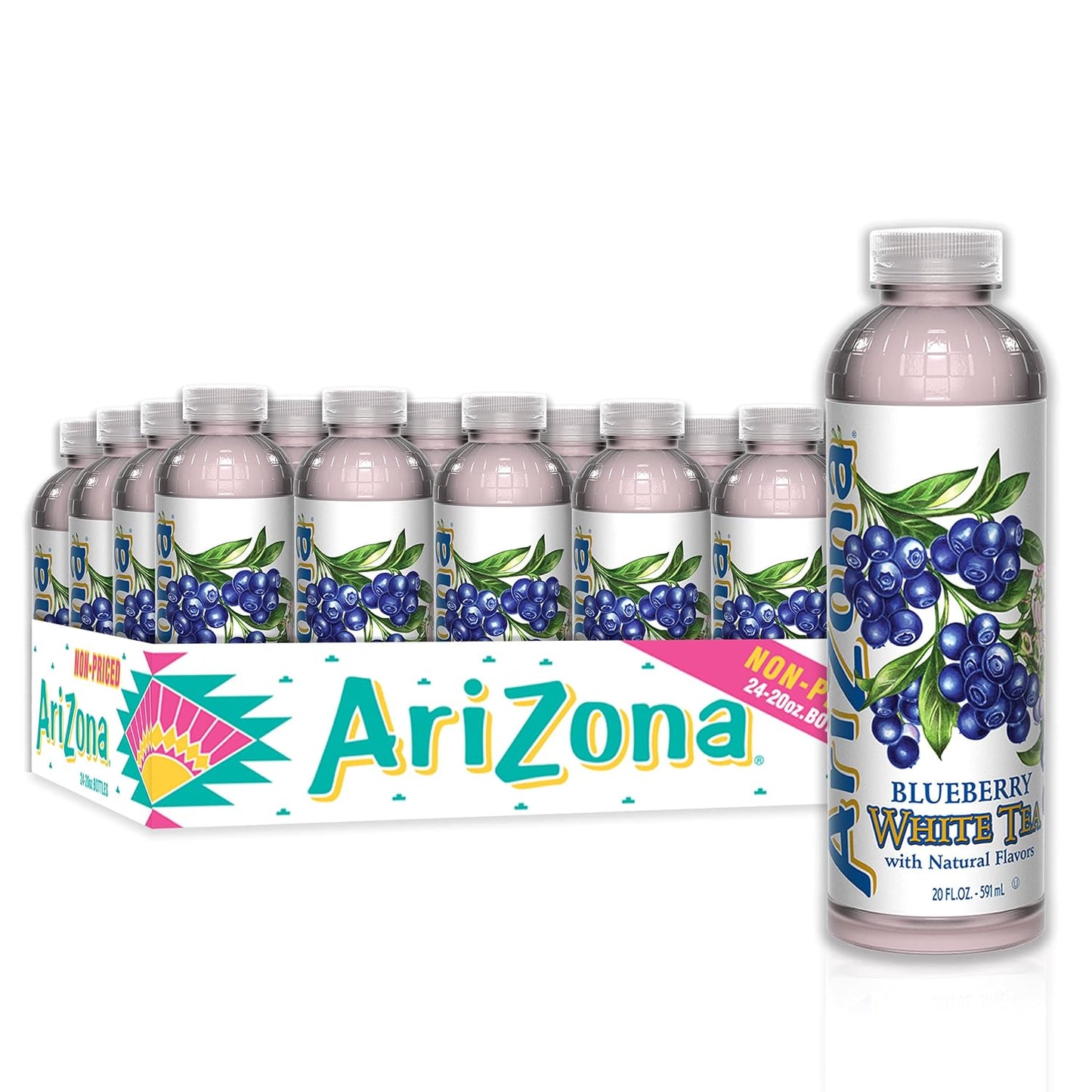 AriZona Premium Brewed Blueberry White Tea, 20 Fl Oz Pack