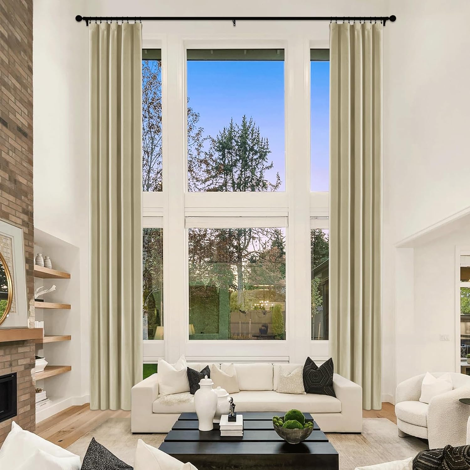 Floor to Ceiling 100% Blackout Curtains - 132 Long x 52 W - Set of 2 by Fcosie