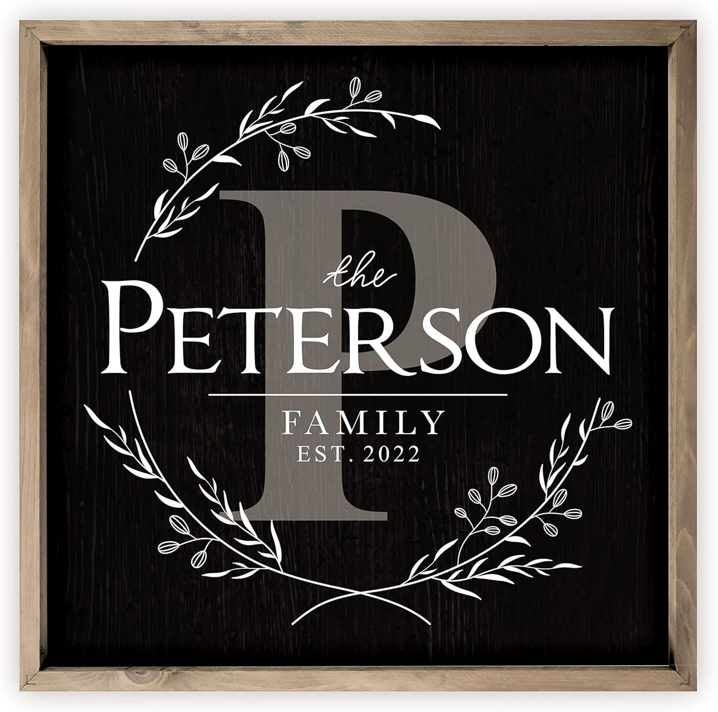 Personalized Square Framed Monogram Family Name Sign for Home