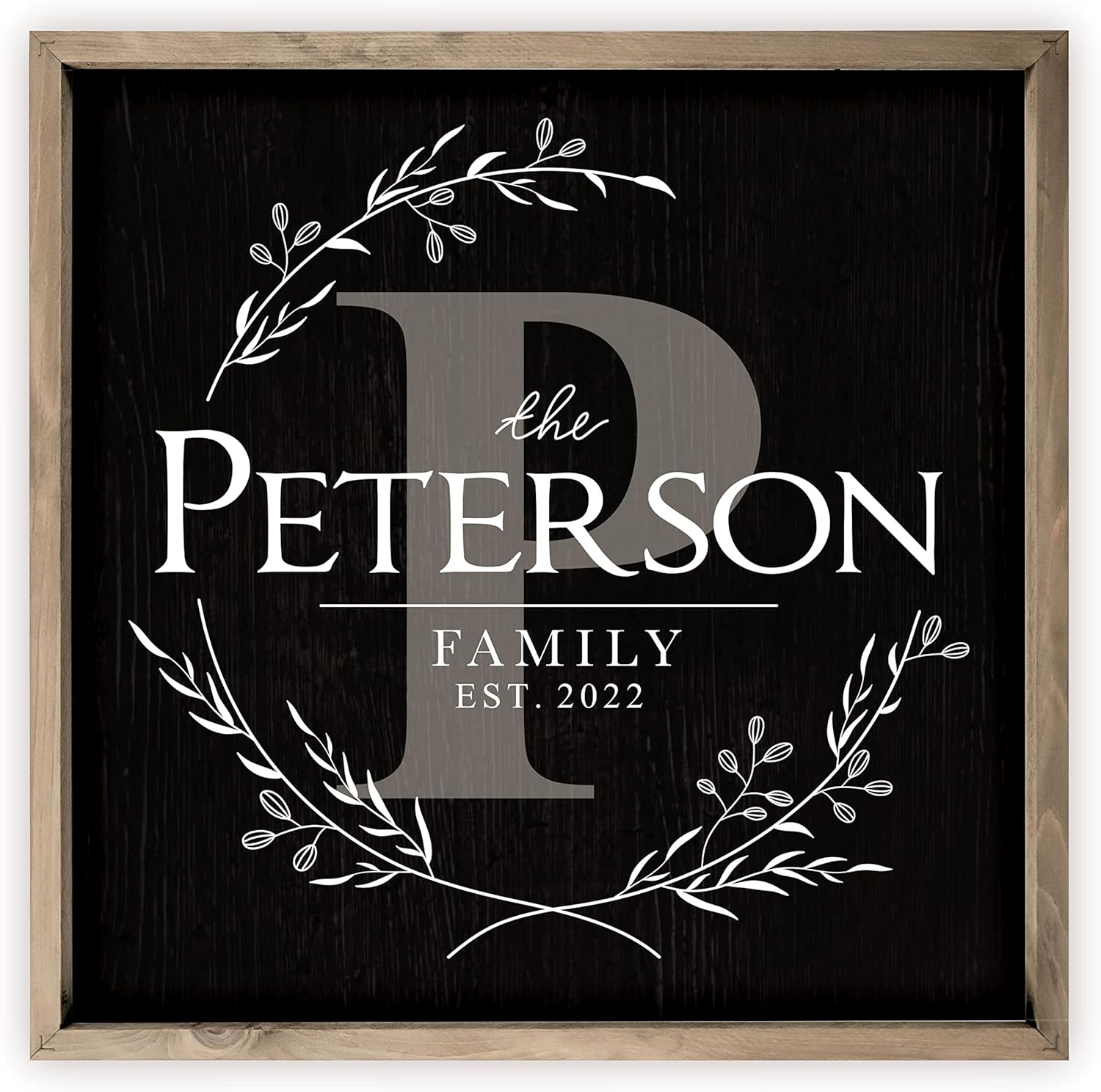 Personalized Square Framed Monogram Family Name Sign for Home