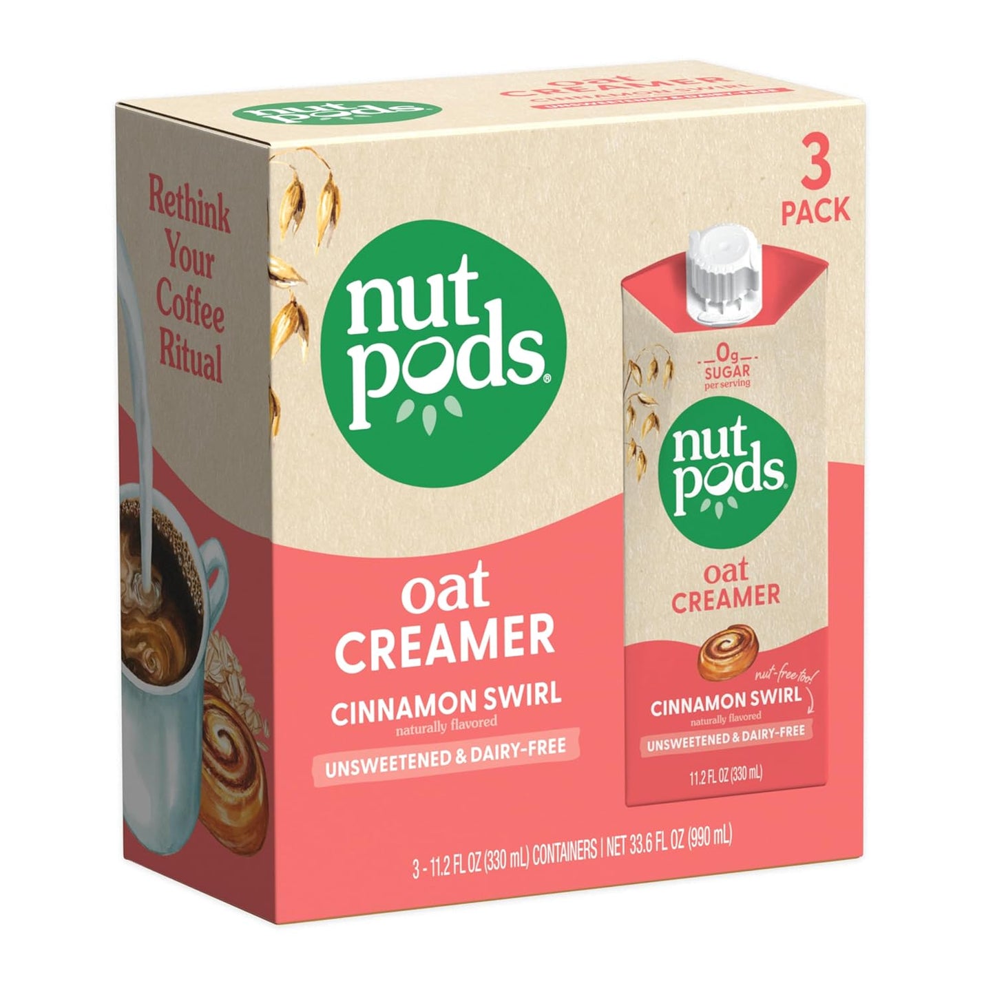 nutpods Cinnamon Swirl Oat Creamer - Keto-friendly Dairy-Free