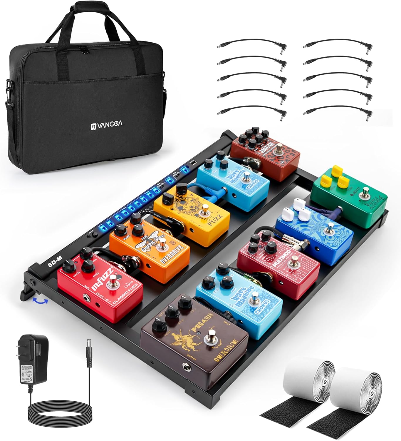 Vangoa Guitar Pedal Board with Power Supply for Musicians