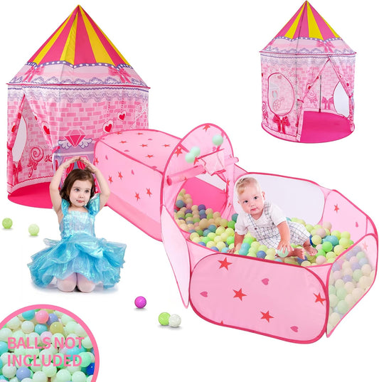 3pc Princess Fairy Tale Play Tent Set - Indoor Outdoor Fun!