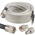 Dual CB Antenna Coax Cable 35FT Low Loss RG8X - Flexible Dual Antenna