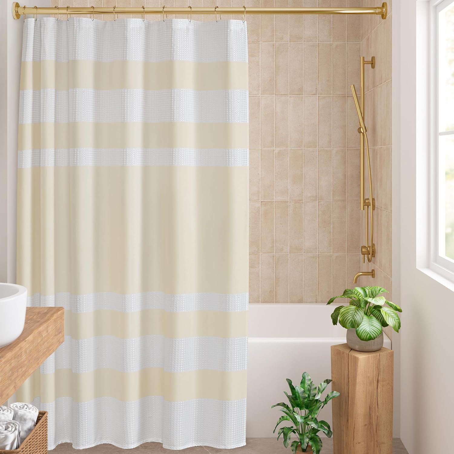 Madison Park Spa Waffle Weave Extra Long Shower Curtain Review