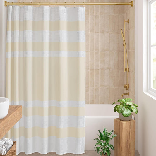 Madison Park Spa Waffle Weave Shower Curtain for Modern Bathrooms