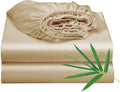 2 Pack Bamboo Viscose Cooling Fitted Sheet Queen Beige - 16ft Deep