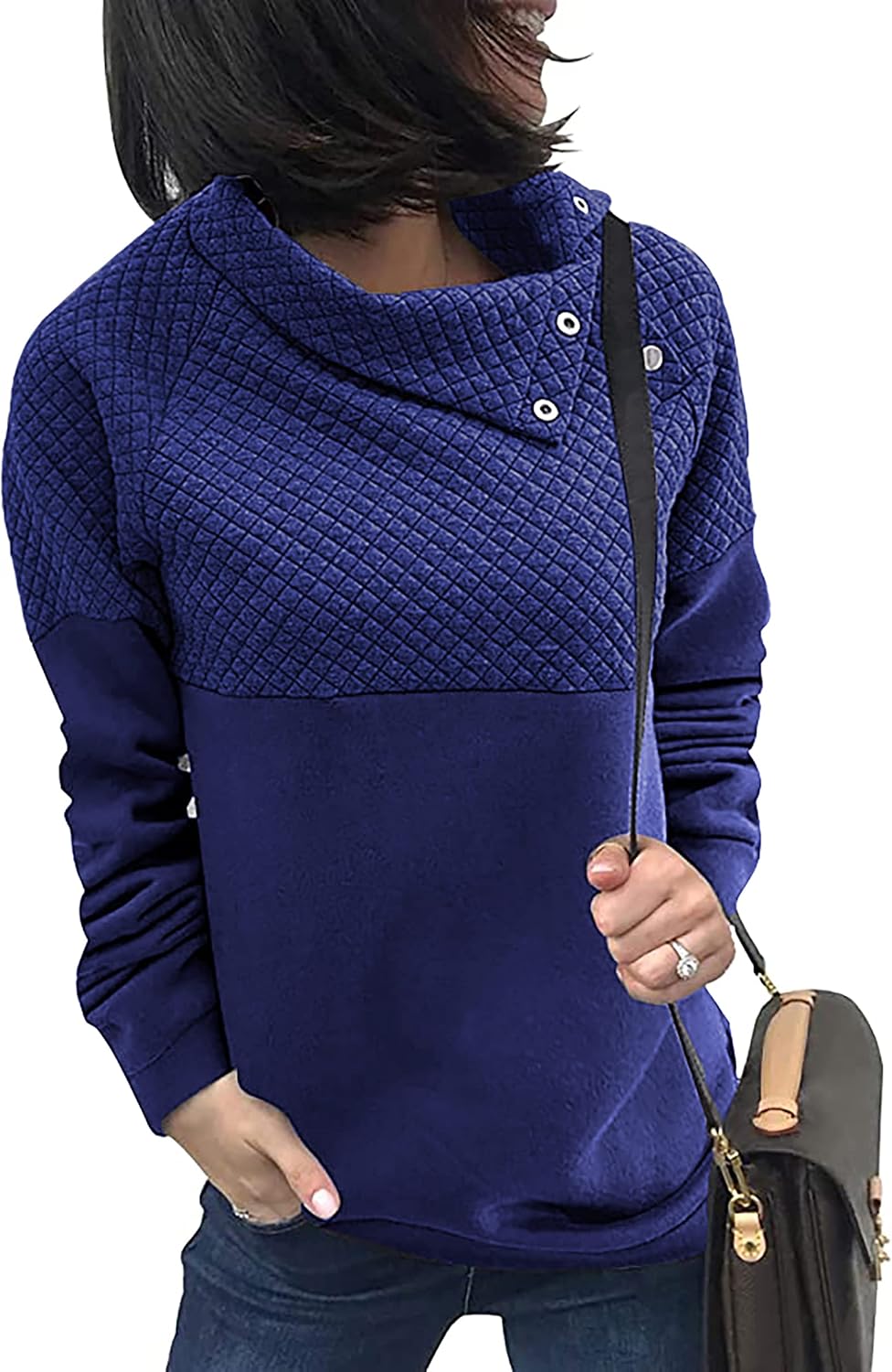Stylish Lightweight Quilted Pattern Sweatshirt for Women