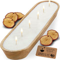 Hot Apple Pie Soy Candle - Rustic 6 Wick Dough Bowl Decor