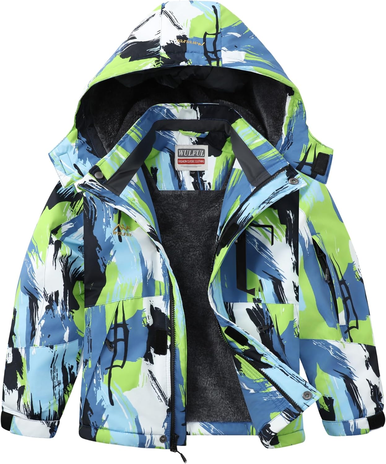 WULFUL Boys Winter Waterproof Ski Coat for Cold Weather Fun
