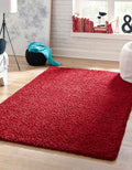 Uber Cozy Solid Shag 4 ft x 6 ft Cherry Red Rug - Soft Accent Piece