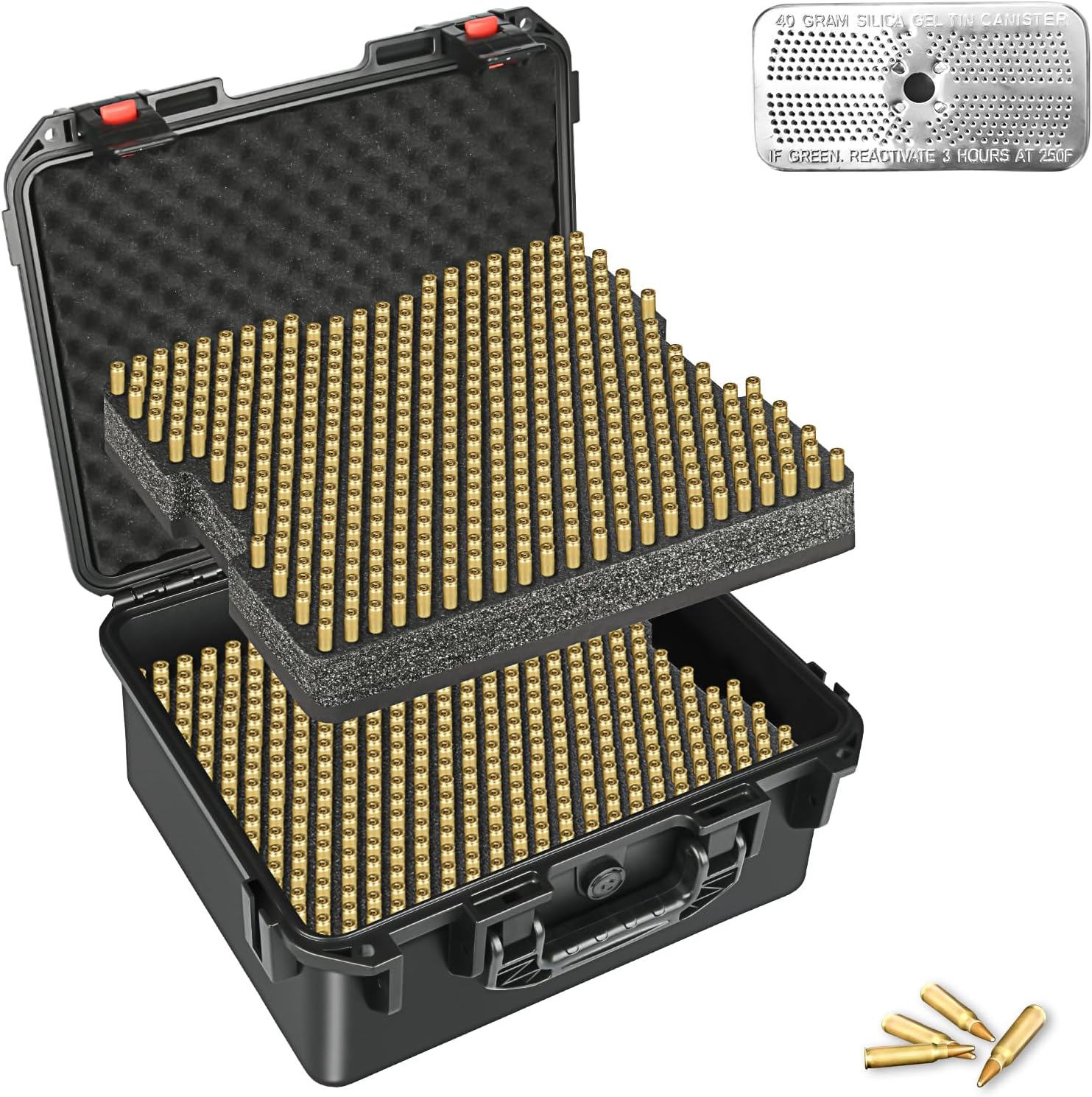 5.56mm Ammo Case Storage Box: Large Waterproof Rifle Organizer