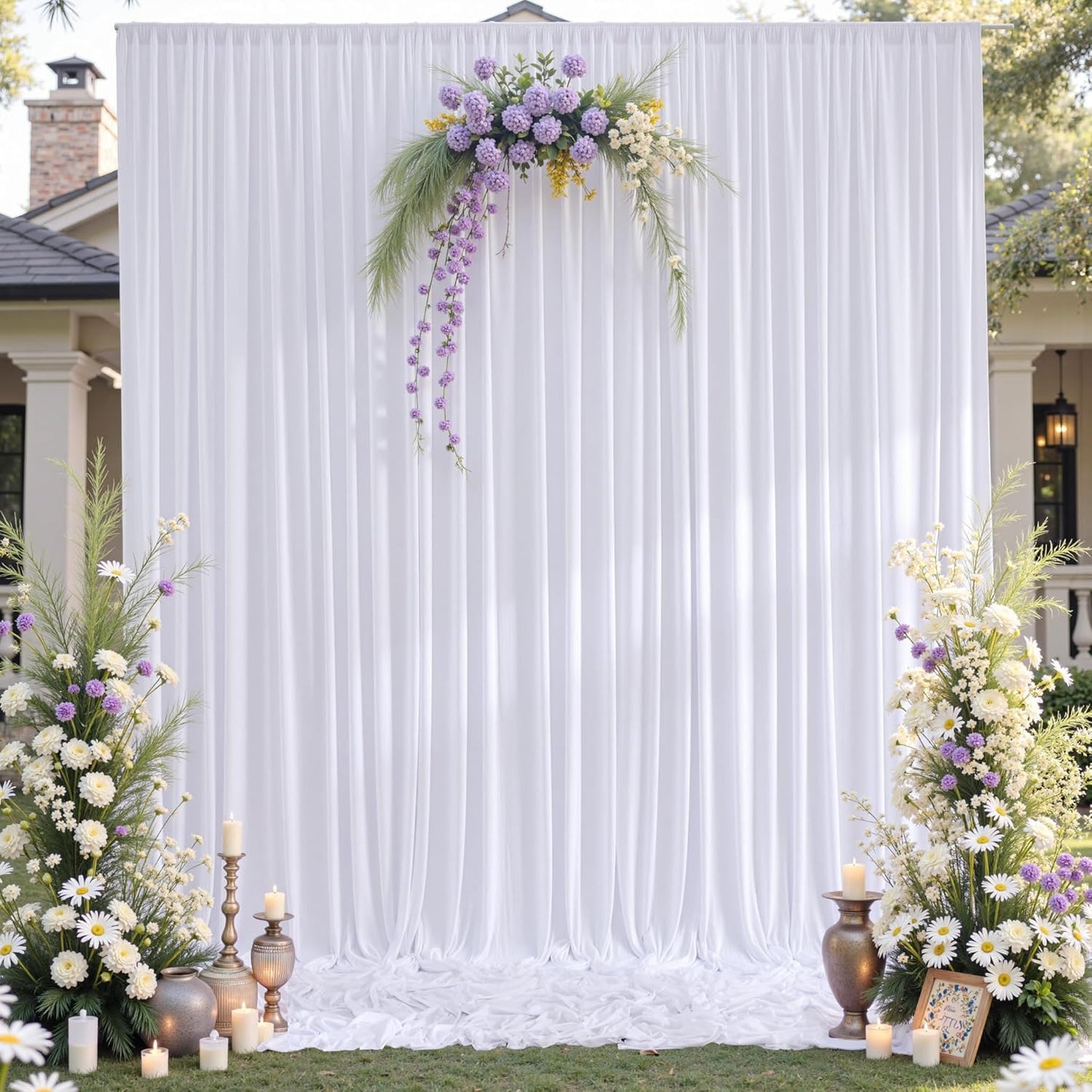 20x15 ft White Backdrop Curtain for Weddings & Parties Events