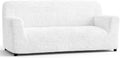 Crisp White Stretch Sofa Slipcover - 1-Piece Form Fit Protector