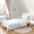 Pastel Rainbow Toddler Comforter Set - 5 Piece Blush Rainbow Bedding